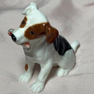 Royal Doulton Jack Russell Terrier Dog With Bone White England Vintag pre 1972